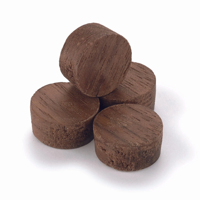 Side Grain Screw Hole Plug - 15 Piece - Diameter:1/2" - Species:Walnut